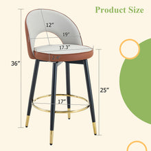 Load image into Gallery viewer, Upholstered Rotatable Bar Chair With Metal Legs For Dining Room
