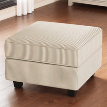 Load image into Gallery viewer, Corduroy Storage Ottoman - Beige / Black
