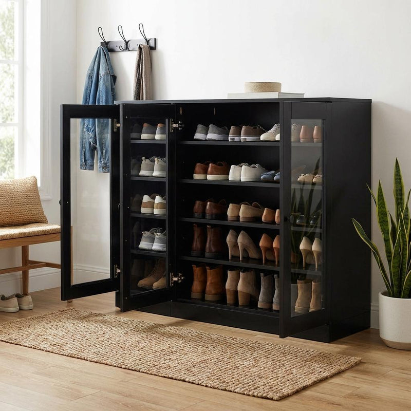 Solid Woodshoe Storage Cabinet (756020) - Black