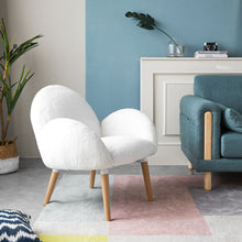 Load image into Gallery viewer, Imitation Lamb Fabric Sofa Chair - White
