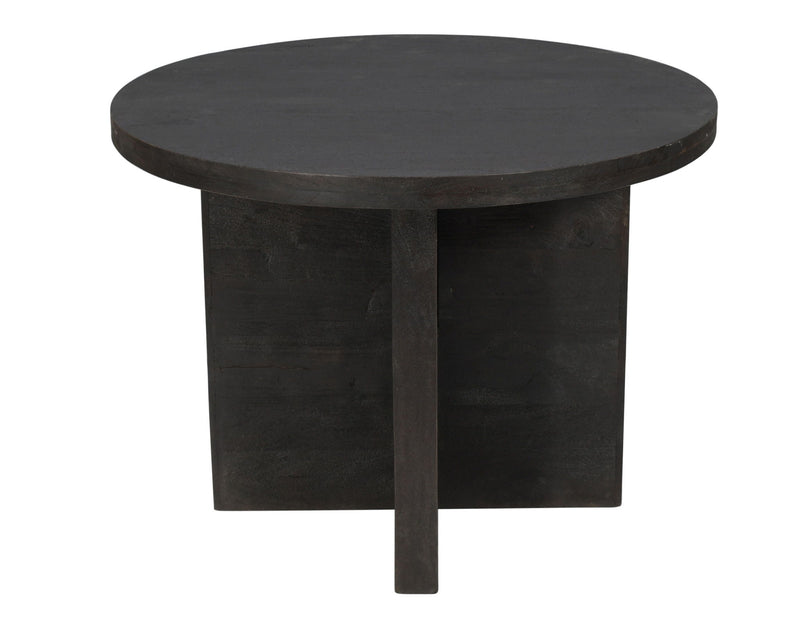 48" Deep Rounded Solid Wood Pedestal Base Dining Table - Taupe
