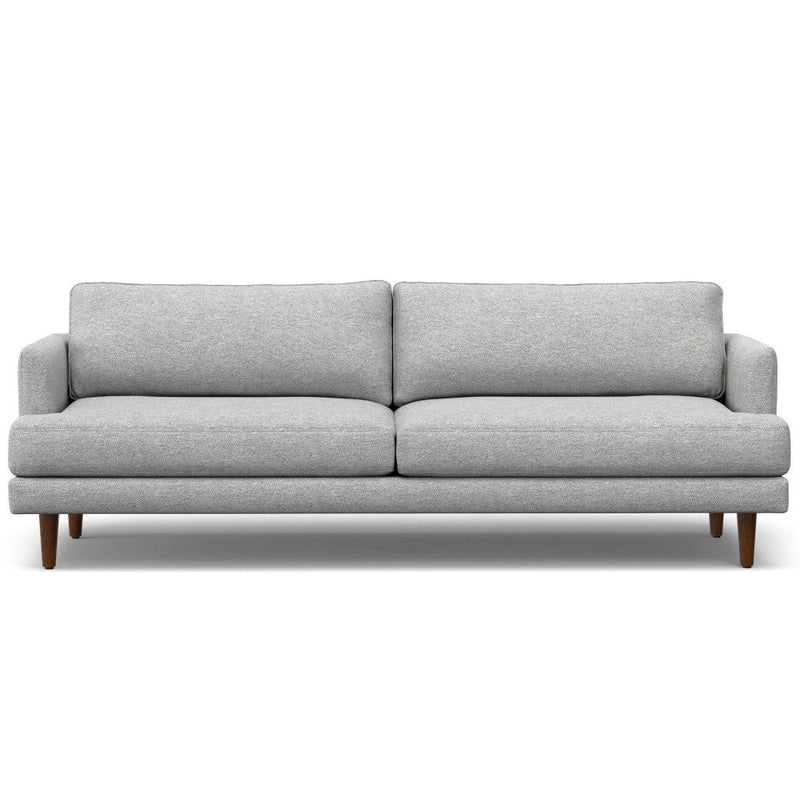 90" Sofa With Brown Legs - Gray