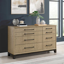 Load image into Gallery viewer, 8 Drawer Dresser With Feet And Pulls - Brown
