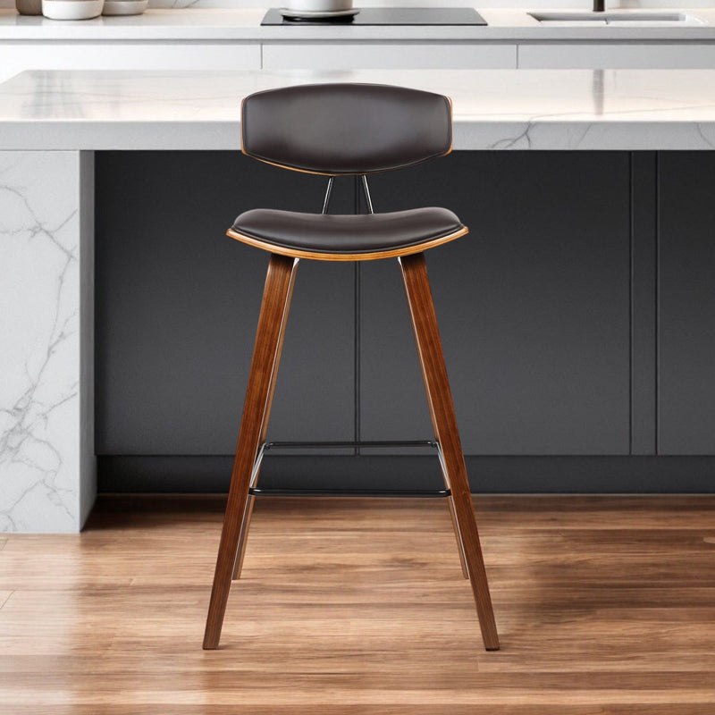 Low Back Bar Height Bar Chair - Brown
