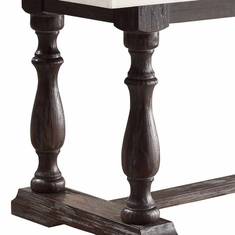 72" Marble And Solid Wood Trestle Base Dining Table - White