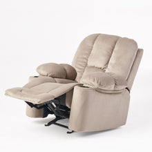 Load image into Gallery viewer, Luxurious Manual Recliner Chair With Skin-Friendly Fabric And Dual Cup Holders
