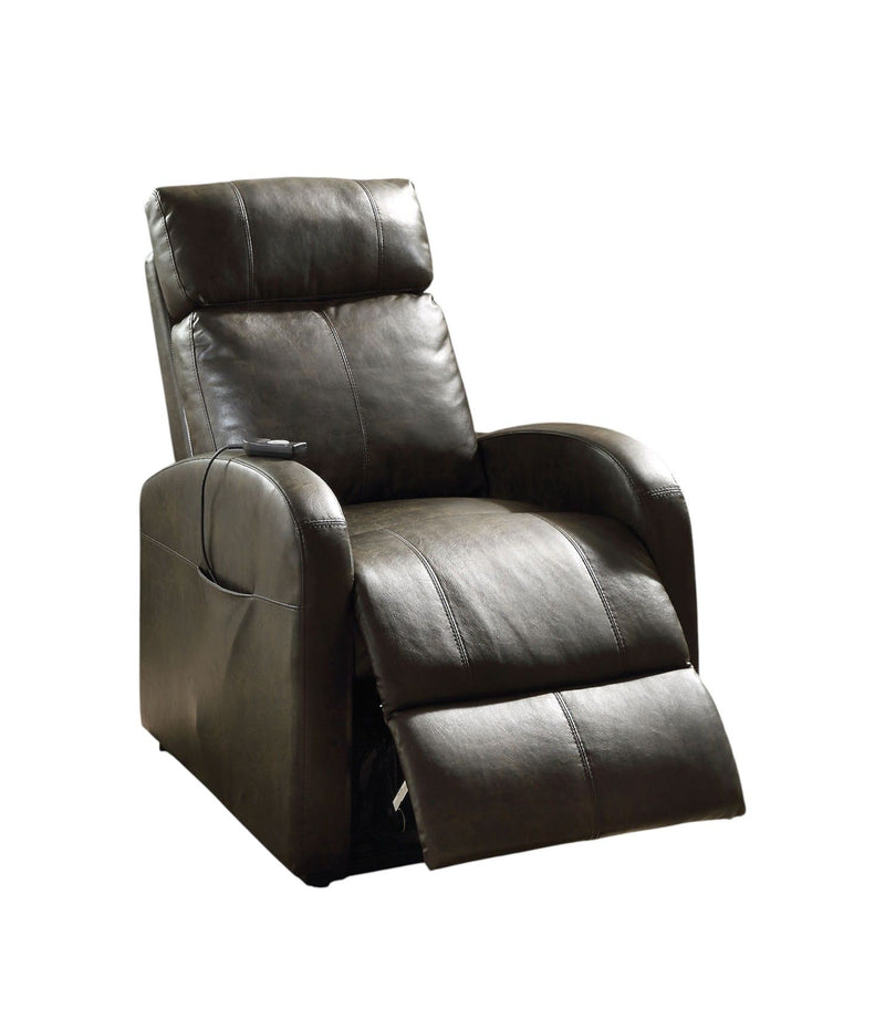 Tufted Faux Leather Faux Leather Power Lift AssiStand Recliner - Gray