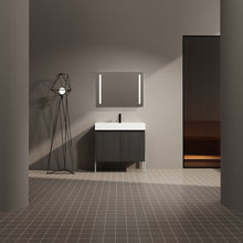 Load image into Gallery viewer, Freestanding Bathroom Vanity With Resin Sink And Storage Cabinet
