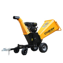 Load image into Gallery viewer, 6'' 420Cc 15Hp Pull Start Gas Powered 4 - Wheels Chipper Shredder Mulcher With Towbar / Stop Bar - Yellow
