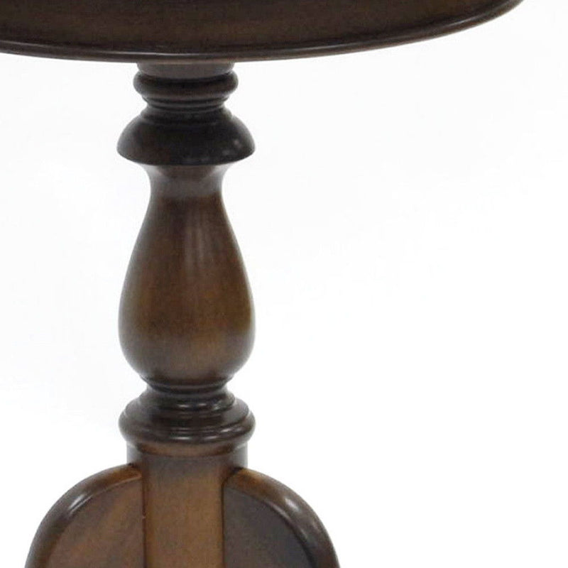 Manufactured Wood Round End Table - Dark Brown