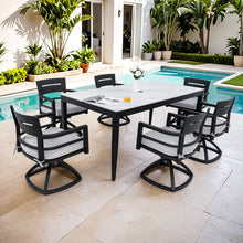 Load image into Gallery viewer, Modern Outdoor Patio Dining Set With Table And Chairs With Sunbrella Cushions
