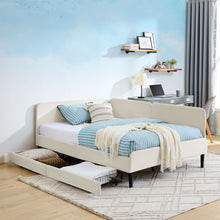 Load image into Gallery viewer, Upholstered Platform Bed Frame With 2 Storage Drawers And Adjustable Sofa Bed
