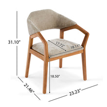 Load image into Gallery viewer, Indoor Upholstered Dining Chair (Set of 2) With Sturdy Frame And Ergonomic Curved Backrest - Oatmeal / Teak
