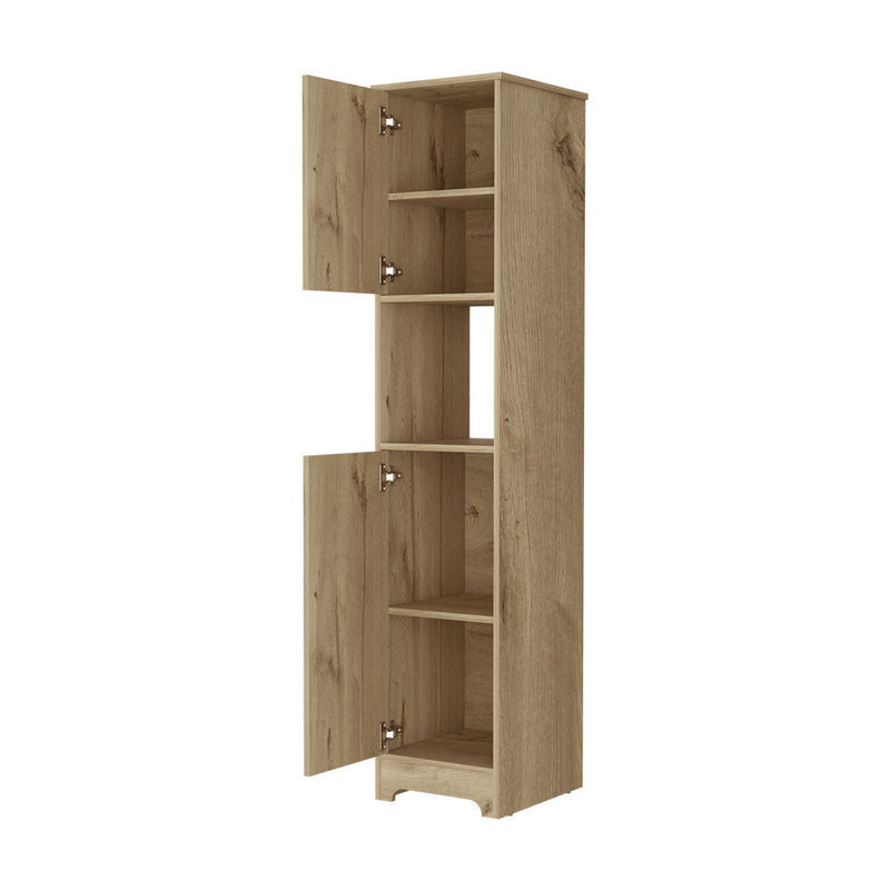 68" Wood Accent Cabinet With Two Doors - Light Brown
