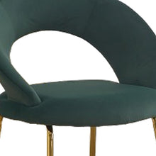 Load image into Gallery viewer, Velvet Metal Curved Back Dining Side Chair - Green / Gold
