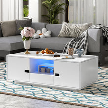 Load image into Gallery viewer, Modern High Glossy Rectangle Coffee Table With 16 Color LED Lights For Living Room
