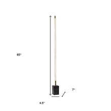 Load image into Gallery viewer, Minimalist Ambient Glow Led Floor Lamp With Dimmer - Antique Brass / Black Marble
