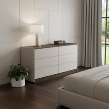 Load image into Gallery viewer, 60" Wood Six Drawer Double Dresser - Gray
