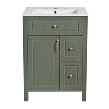 Load image into Gallery viewer, Elegant Bathroom Vanity With Ceramic Sink, Soft Close Doors And Drawers, Double Storage Racks
