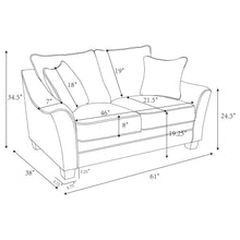 Load image into Gallery viewer, Lido - Upholstered Loveseat With Tapering Block Legs - Light Gray
