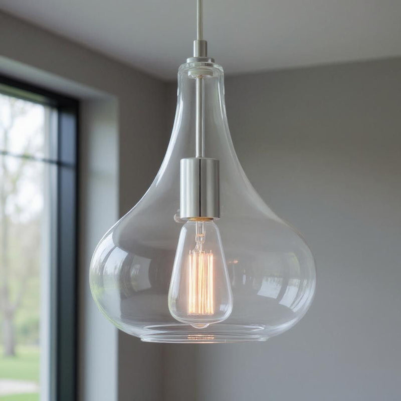 Candle Style Metal Dimmable Chandelier With Shades - Silver