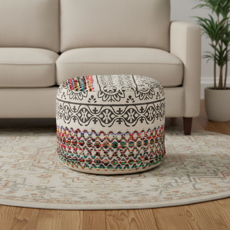 Cotton Blend Ottoman - Multicolored