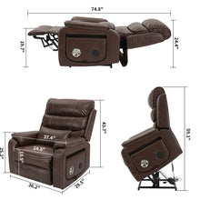 Load image into Gallery viewer, 180 Degree Recliner Chair With Wireless Charging, Lumbar Support, And Dual Motor Lift - Brown
