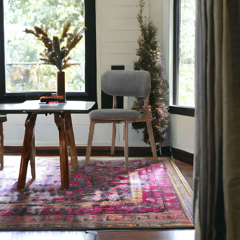 Modern Dining Chairs (Set of 2) - Dark Gray / Walnut