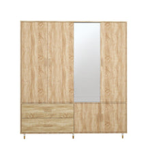 Load image into Gallery viewer, 71" Wood Mirro Four Door Two Drawer Combo Dresser - Natural
