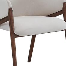 Load image into Gallery viewer, Upholstered Fabric Wing Back Dining Arm Chair - Cream
