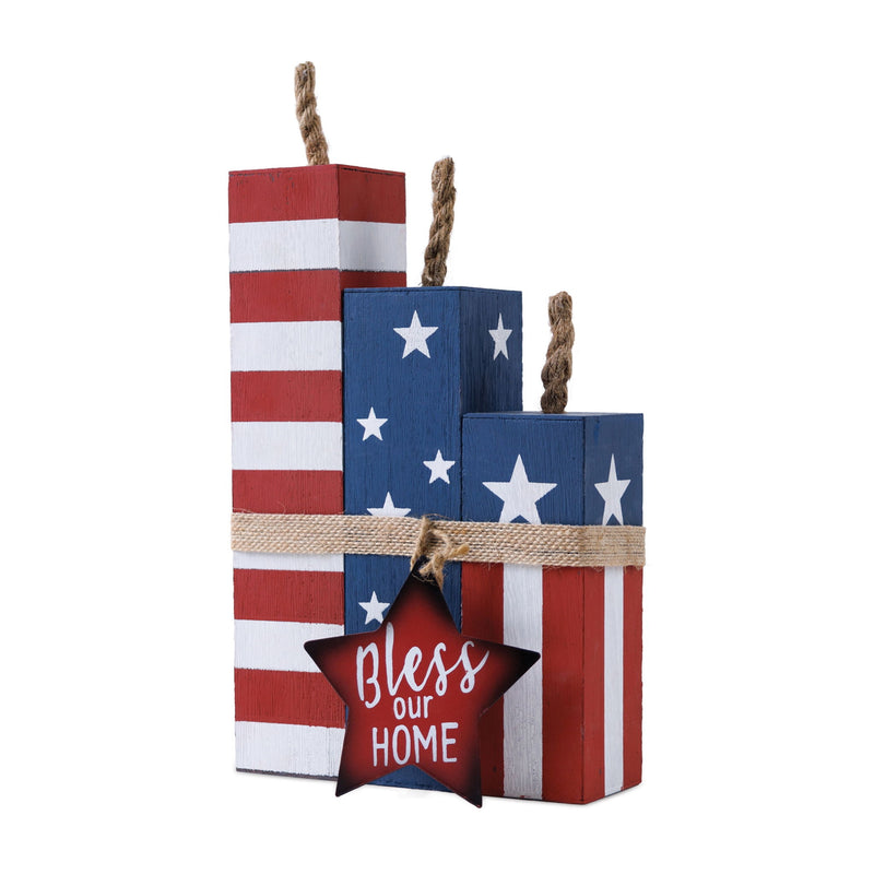 Bless Our Home Tabletop Sign - Red / White / Blue