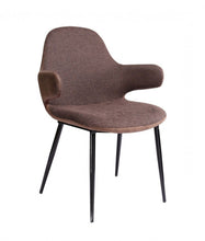 Load image into Gallery viewer, Stylish Fabric And Faux Leather Accent Chair - Brown
