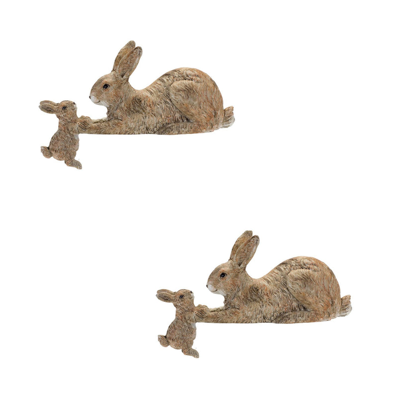 Wood Figurine (Set of 2) - White And Brown