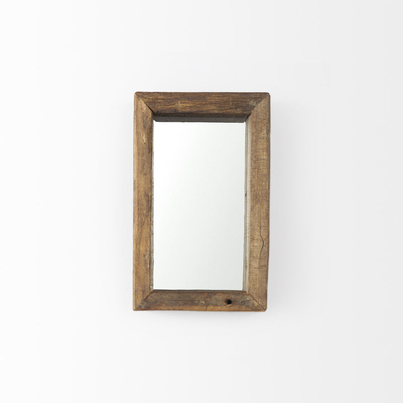 Solid Wood Framed Accent Mirror (729161) - Brown