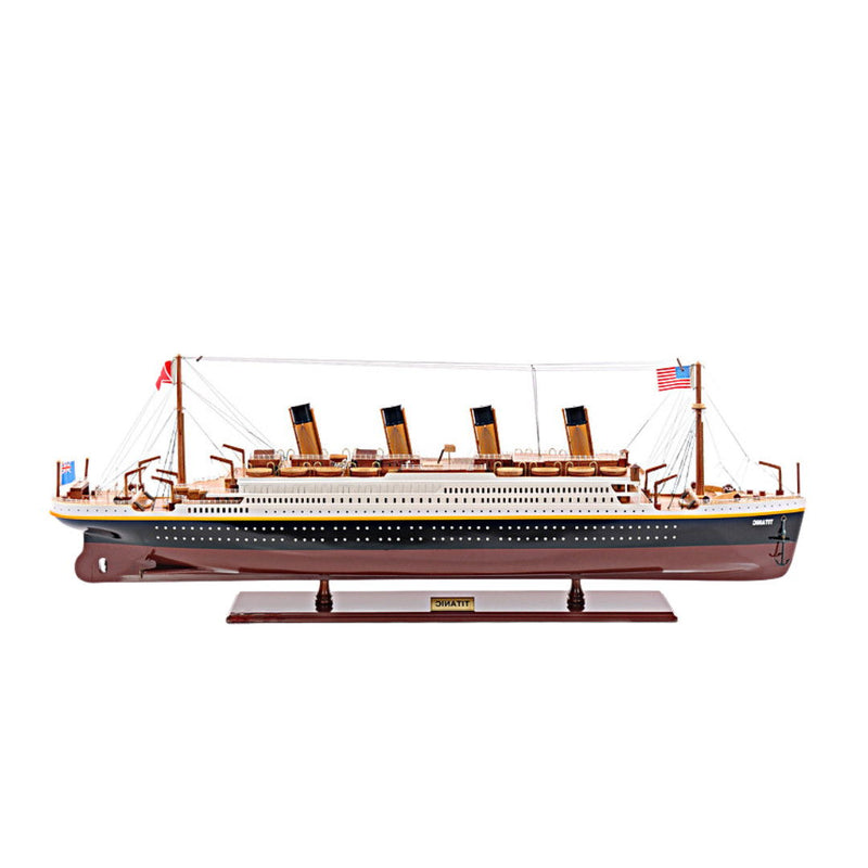 1912 RMS Titanic Medium Boat Hand Painted Decorative Boat - Black / Red