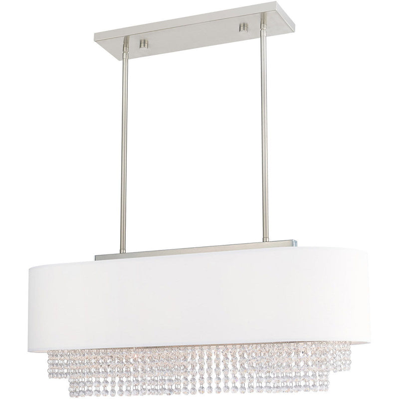 21'' 3-Light Dimmable Chandelier With Shades - Nickel