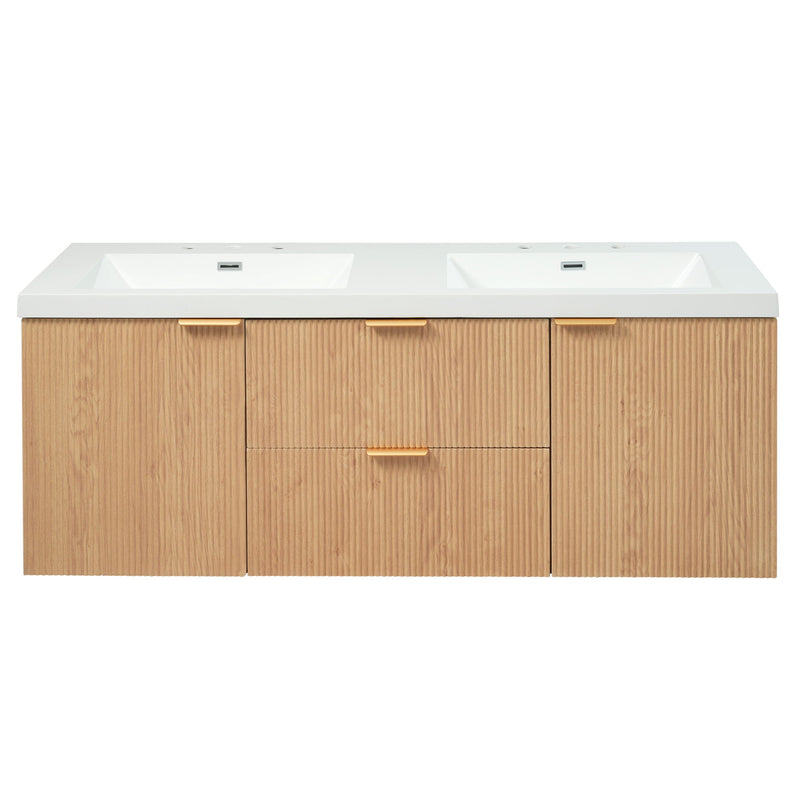 Modern Wall Mounted Bathroom Vanity, Soft Close Doors