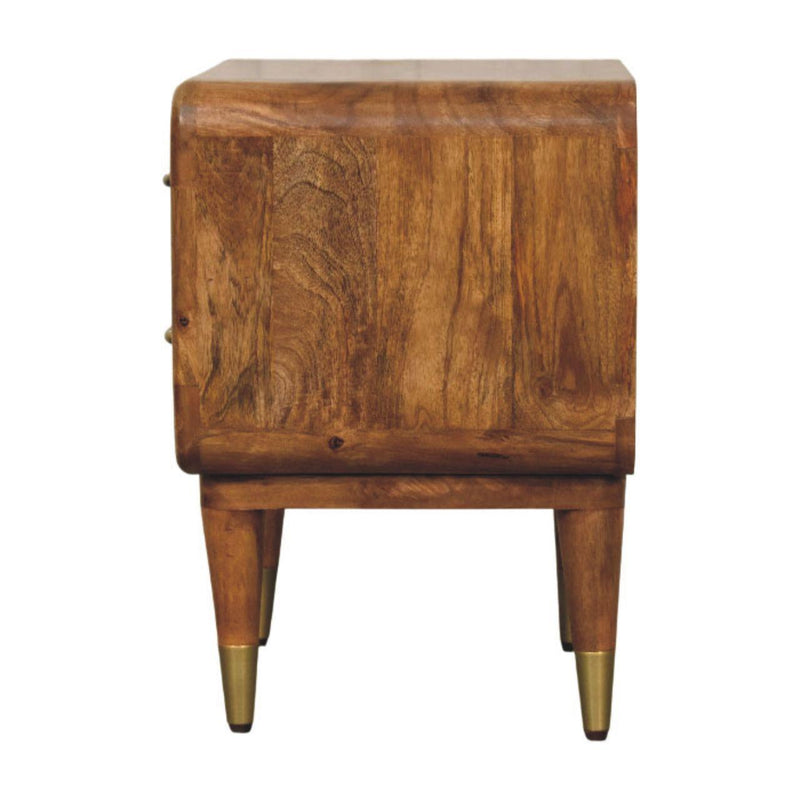 Solid Wood Two Drawer Nightstand (738449) - Brown