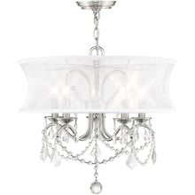 Load image into Gallery viewer, 19" Five Light Dimmable Chandelier With Shades - Nickel
