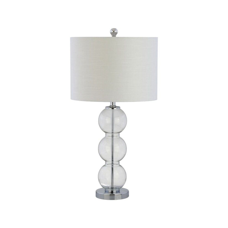 27" Novelty Table Lamps With Drum Shades (Set of 2) - Clear / Silver