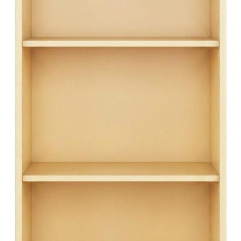 Solid Wood Adjustable Three Tier Library Bookcase - Yellow