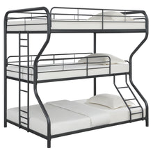 Load image into Gallery viewer, Furniture   Triple Bunk Bed, FULL/Twin/FULL, black
