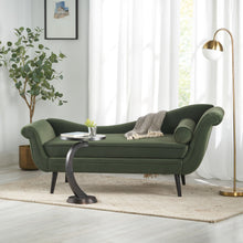 Load image into Gallery viewer, Auroral - Velvet Upholstered Chaise Lounge With Scrolled Arms And Tapered Legs
