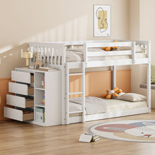 Load image into Gallery viewer, Bunk Bed With 4 Drawers And 3 Shelves
