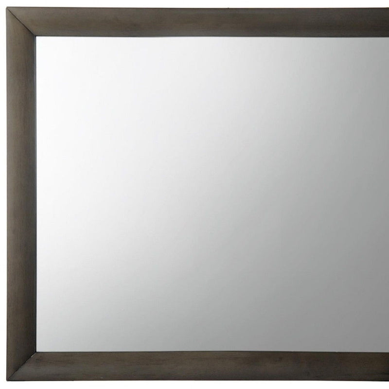 35" Oak Framed Accent Mirror - Gray