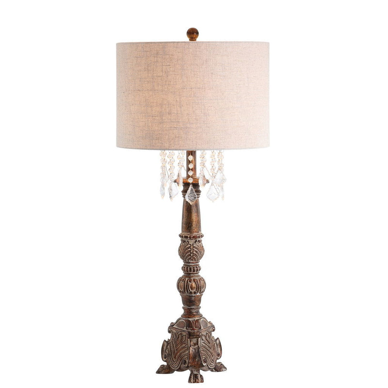 34" Novelty Table Lamp With Drum Shade - Brown