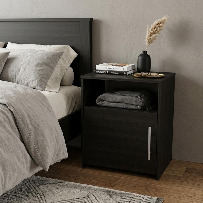 Wood Nightstand - Black