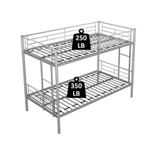 Load image into Gallery viewer, Metal Twin over Twin Bunk Bed/ Heavy-duty Sturdy Metal/ Noise Reduced Design/ Safety Guardrail/ 2 Side Ladders/ CPC Certified/ No Box Spring Needed
