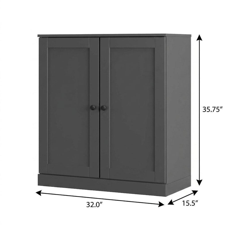Twenty Pair Solid Woodshoe Storage Cabinet (752346) - Gray