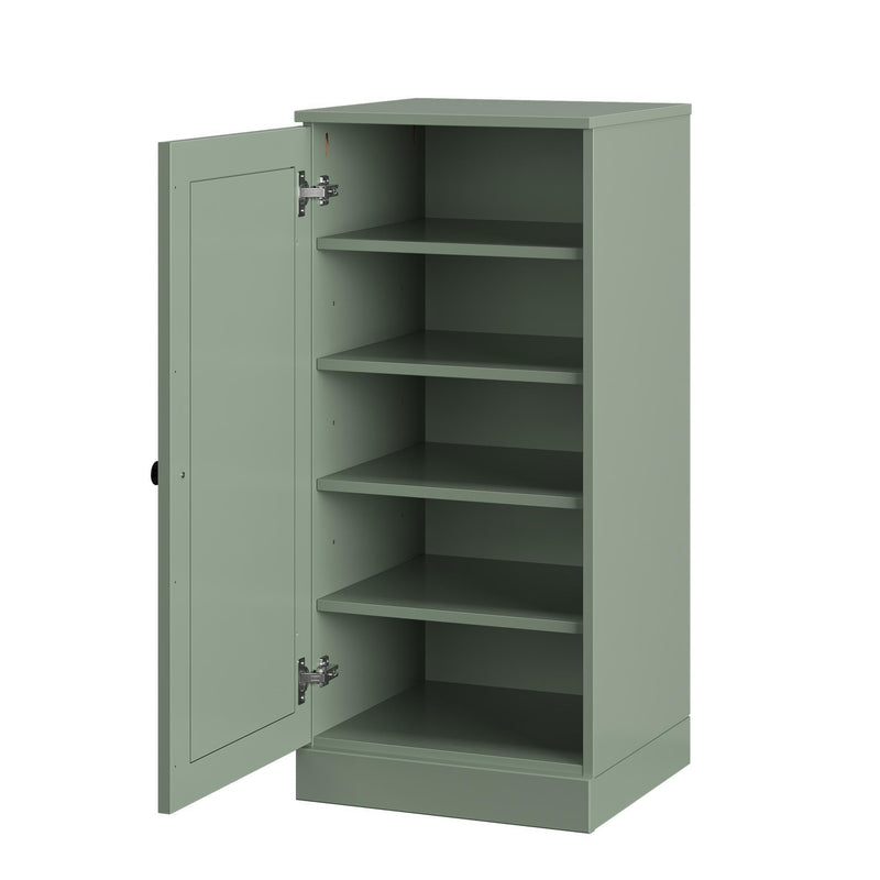 Ten Pair Solid Woodshoe Storage Cabinet (752069) - Sage